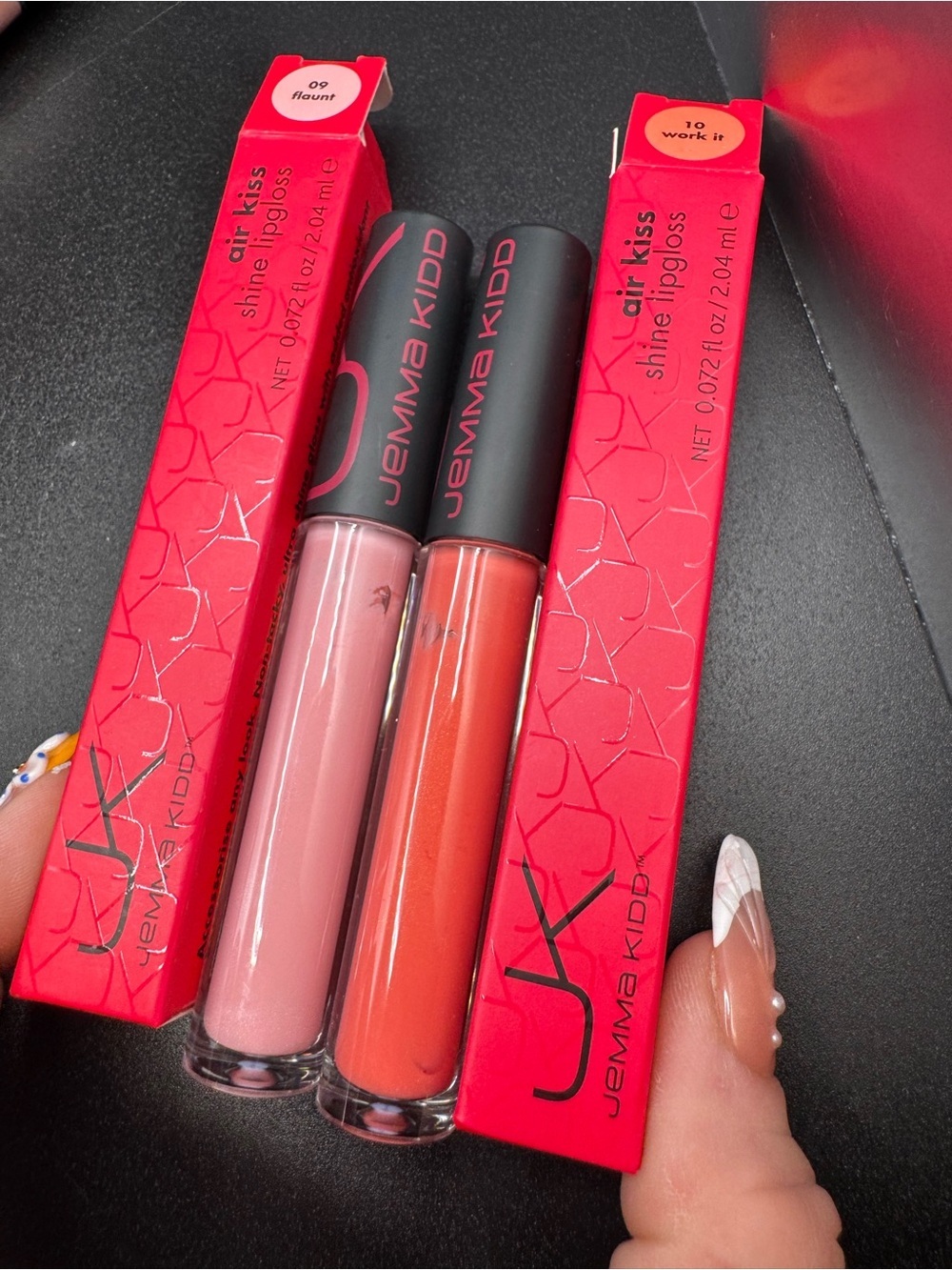 NWT MADE IN ITALY Jemma Kidd Air Kiss Shine Lipgloss Duo — Pink & Coral